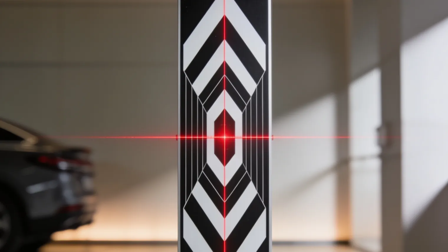 Laser crosshair centered on a vertical ADAS calibration target